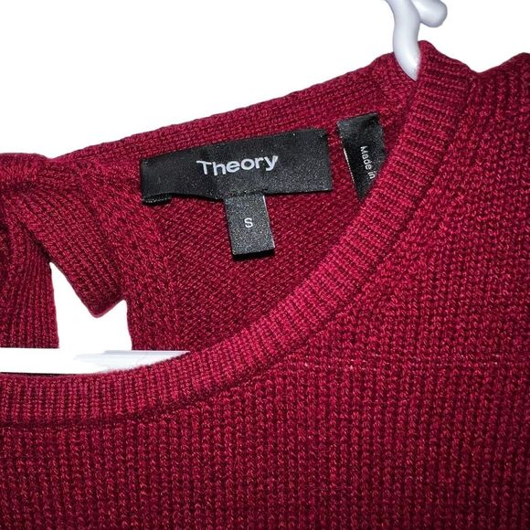 Theory 100% Cashmere Audrielle Red Knit Mini Sweater Dress Half Sleeve S - Picture 5 of 10